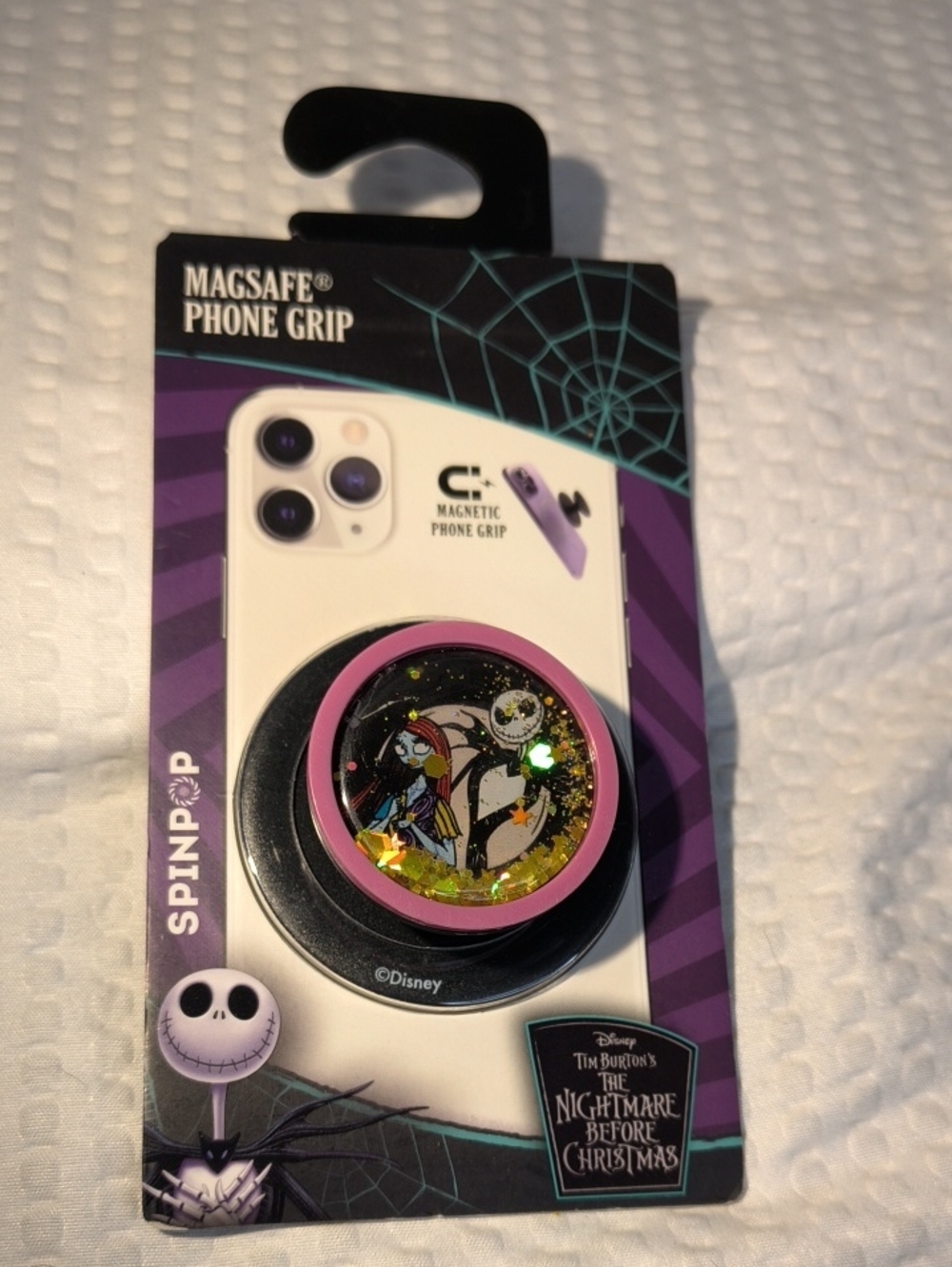 The Nightmare Before Christmas Pink MagSafe-Compatible Phone Grip Pop Socket